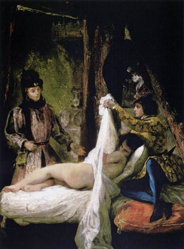 Louis dOrleans Showing his Mistress by Eugène Delacroix, hand-painted oil painting reproduction