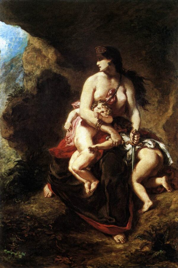 Medea about to Kill her Children by Eugène Delacroix, hand-painted oil painting reproduction