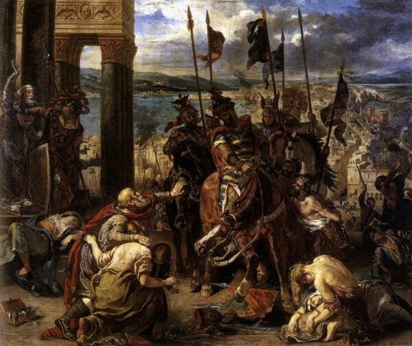The Entry of the Crusaders into Constantinople by Eugène Delacroix, hand-painted oil painting reproduction