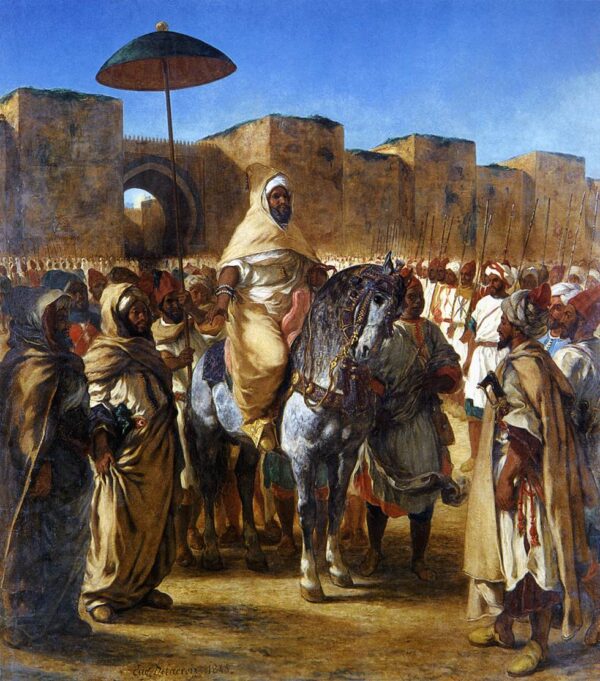 The Sultan of Morocco and his Entourage by Eugène Delacroix, hand-painted oil reproduction