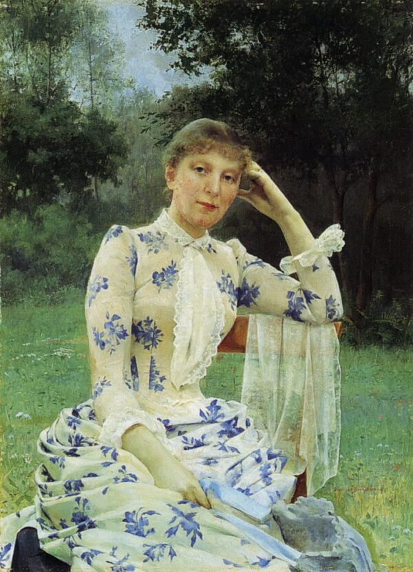 Eva Aminoffin Muotokuva by Gunnar Berndtson, hand-painted oil painting reproduction