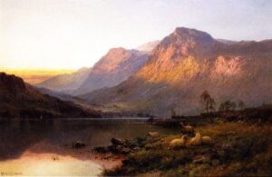 Evening Glow Ben More by Alfred de Breanski Snr, hand-painted oil painting reproduction