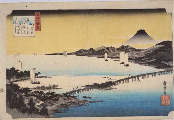 Evening Glow at Seta by Ando Hiroshige, hand-painted oil painting reproduction