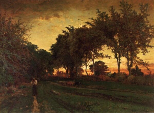 Evening Landscape by George Inness, hand-painted oil painting reproduction