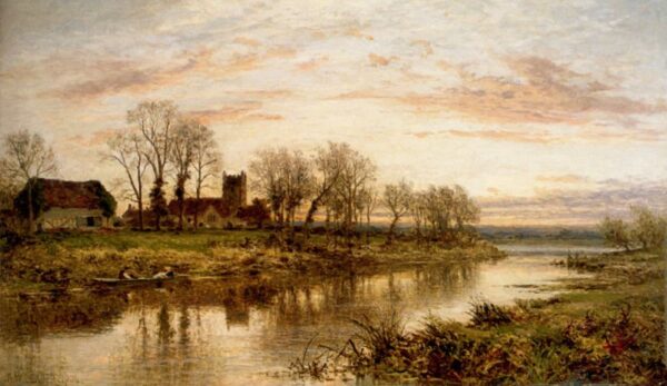 Evening On The Thames At Wargrave by Benjamin Williams Leader, hand-painted oil painting reproduction