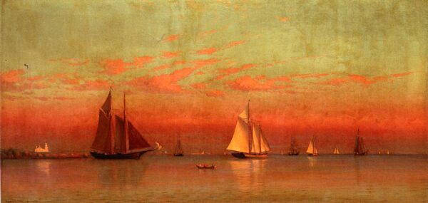Evening in Gloucester Harbor by Francis Silva, hand-painted oil painting reproduction