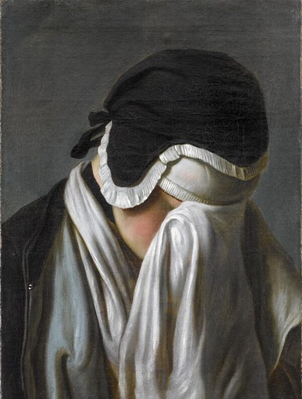Portrait of a Young Girl Hiding Her Eyes by Pietro Rotari, hand-painted oil painting reproduction