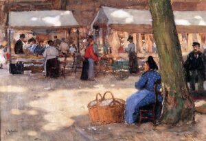 Fabric Market by Floris Arntzenius, hand-painted oil painting reproduction