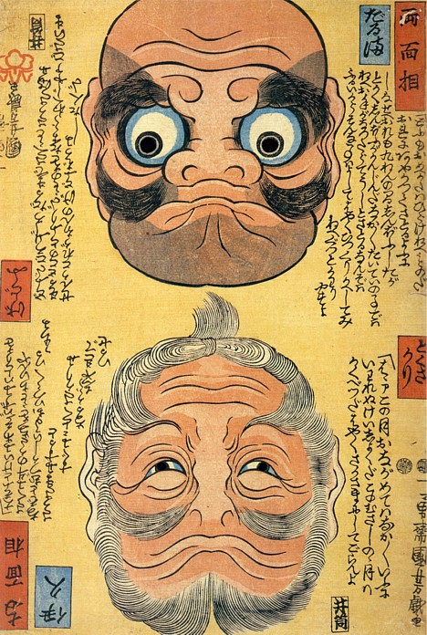 Faces by Utagawa Kuniyoshi, hand-painted oil reproduction