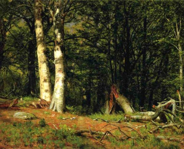 Fallen Birch by Thomas Worthington Whittredge, hand-painted oil painting reproduction