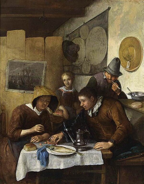 Family Having Breakfast by Richard Brakenburg, hand-painted oil painting reproduction