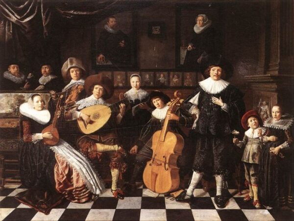 Family Making Music by Jan Miense Molenaer, hand-painted oil painting reproduction