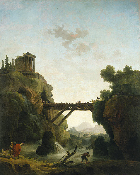 Fantastic View of Tivoli by Hubert Robert, hand-painted oil reproduction