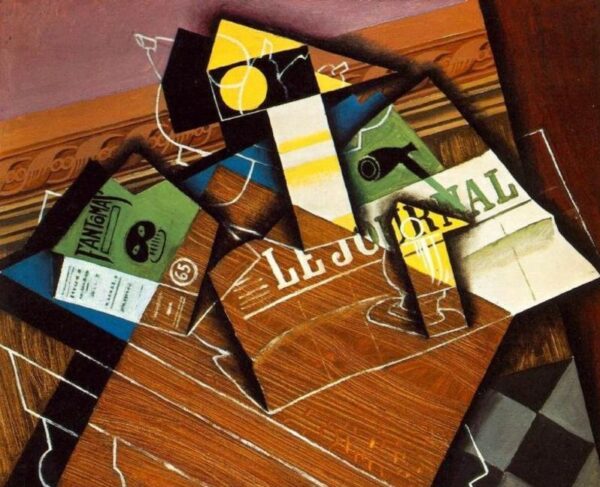 Fantomas Pipe And Newspaper by Juan Gris, hand-painted oil painting reproduction