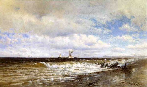Far Rockaway Beach by Francis Silva, hand-painted oil painting reproduction