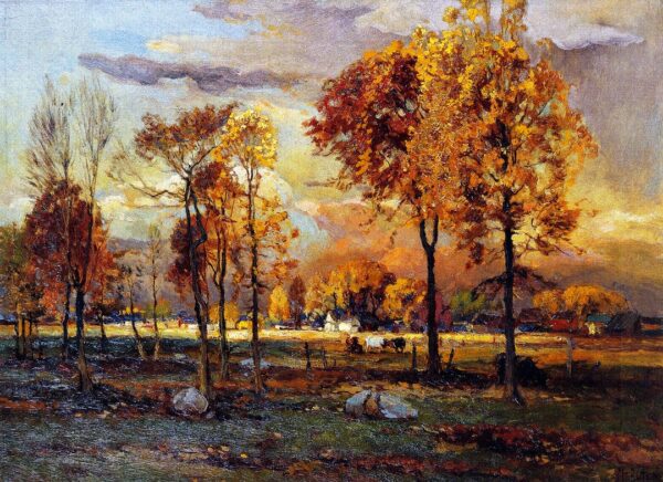 Farm Scene Jenison Michigan by Mathias J Alten, hand-painted oil painting reproduction
