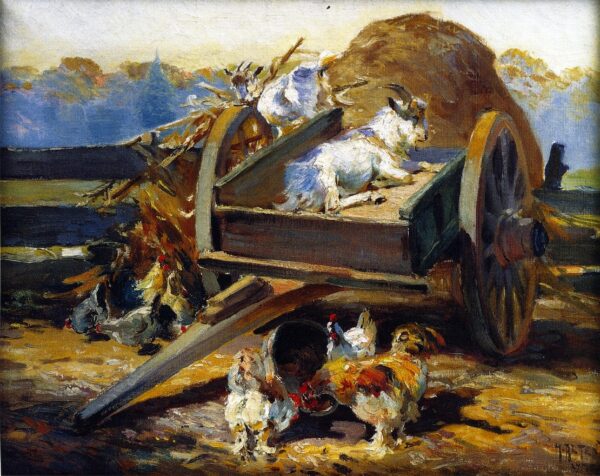 Farm Yard by Mathias J Alten, hand-painted oil painting reproduction