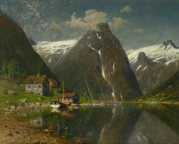 Farm and Fjords by Adelsteen Normann, hand-painted oil painting reproduction