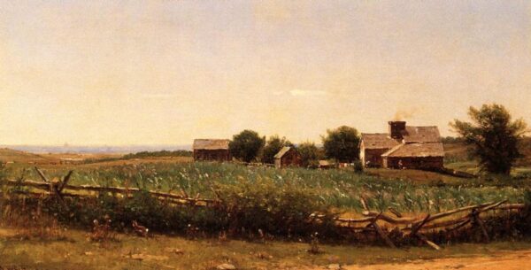 Farm by the Shore by Thomas Worthington Whittredge, hand-painted oil painting reproduction