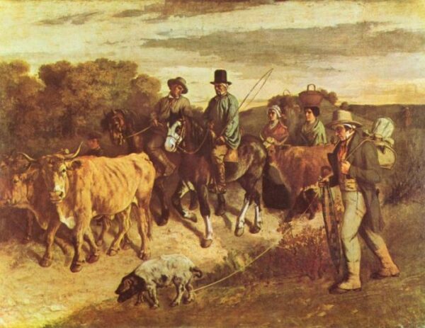Farmer of Flagey Returning From The Market by Gustave Courbet, hand-painted oil painting reproduction