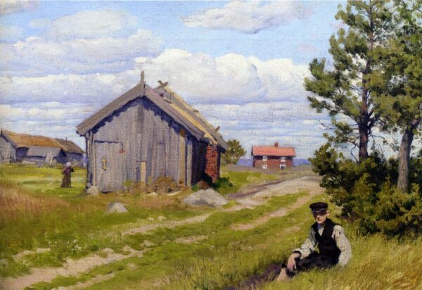 Farmyard by Paul Gustave Fischer, hand-painted oil reproduction