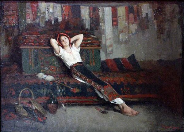 Fata Cu Zestrea Ei by Nicolae Grigorescu, hand-painted oil painting reproduction