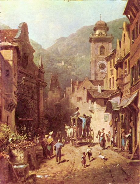 The Attendance Of The National Father by Carl Spitzweg, hand-painted oil reproduction