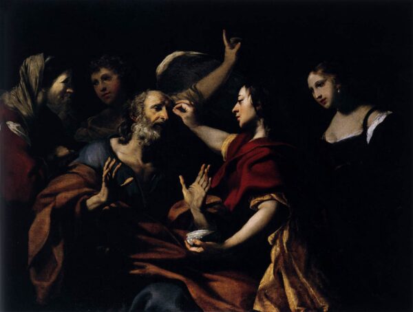 Tobias Healing the Blindness of His Father by Jacques Blanchard, hand-painted oil painting reproduction