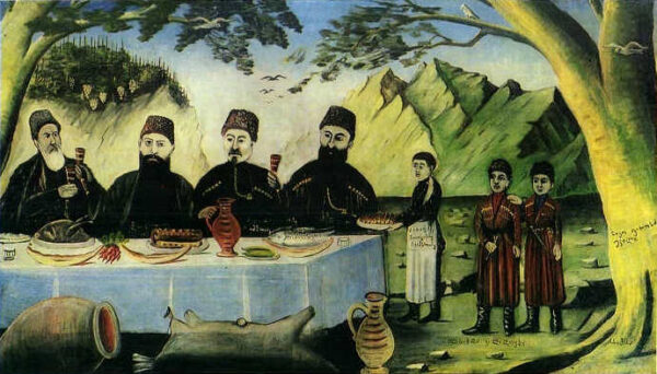 Feast At Gvimradzes by Niko Pirosmani, hand-painted oil painting reproduction