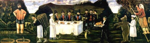 Feast At Vintage Time by Niko Pirosmani, hand-painted oil painting reproduction