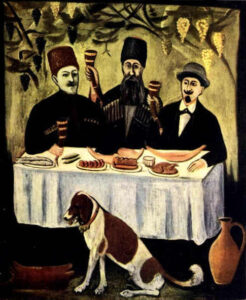 Feast In The Grape Pergola by Niko Pirosmani, hand-painted oil painting reproduction