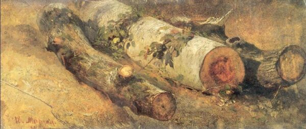 Felled Birches by Ivan Shishkin, hand-painted oil painting reproduction