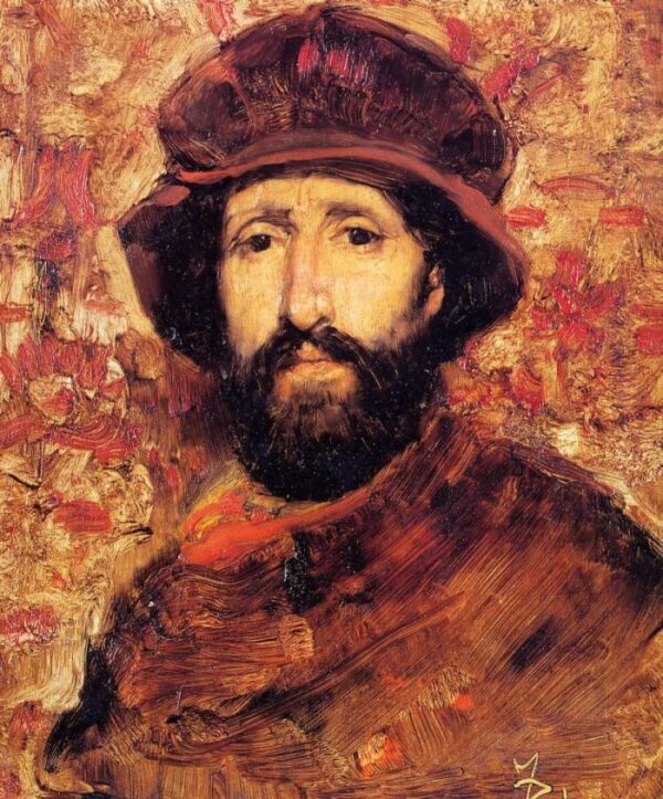 Fellow Artist in Costume by Frank Duveneck, hand-painted oil painting reproduction