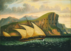 Felucca off Gibraltar by Thomas Chambers, hand-painted oil painting reproduction
