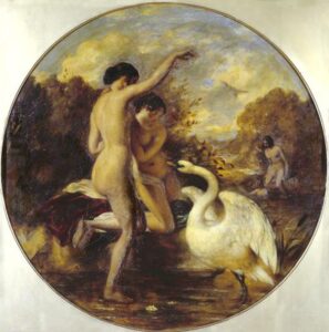 Female Bathers Surprised by a Swan by William Etty, hand-painted oil painting reproduction
