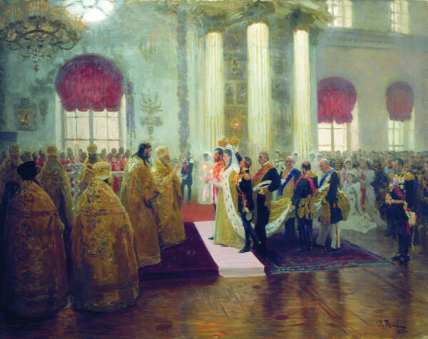 Wedding of Nicholas II and Grand Duchess Alexandra Feodorovna by Ilya Repin, hand-painted oil painting reproduction