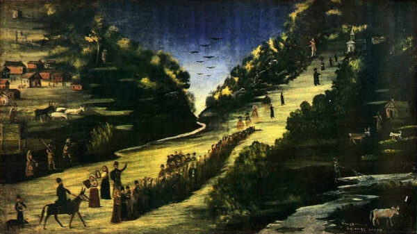 Festival On The Tzkhenis-tzkaly River by Niko Pirosmani, hand-painted oil painting reproduction