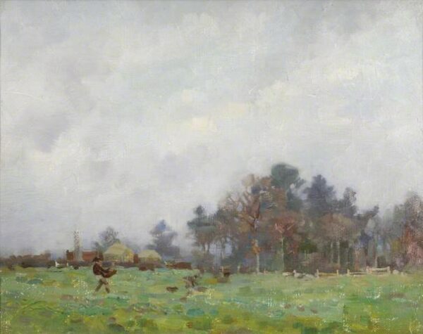 Field and Trees by Benjamin Haughton, hand-painted oil painting reproduction