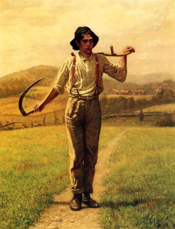 Fieldhand with Scythe by John G Brown, hand-painted oil painting reproduction