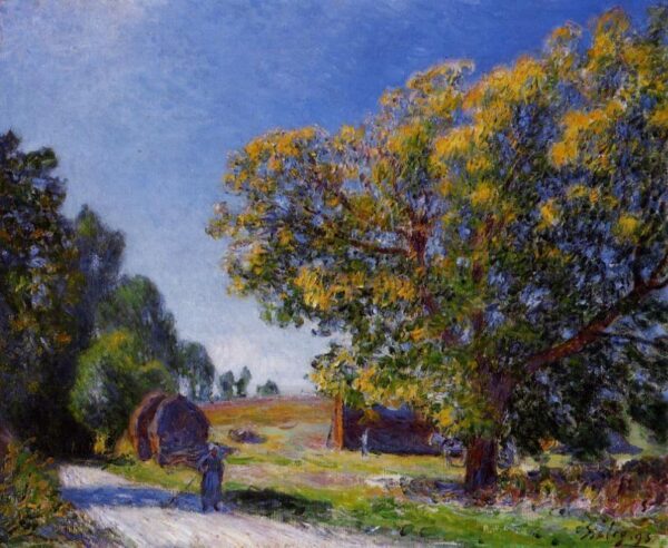Fields around the Forest by Alfred Sisley, hand-painted oil painting reproduction