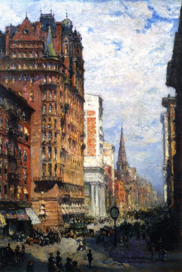 Fifth Avenue New York City by Colin Campbell Cooper, hand-painted oil painting reproduction