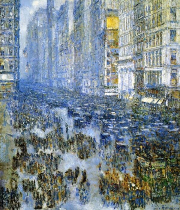 Fifth Avenue in Winter II by Frederick Childe Hassam, hand-painted oil painting reproduction