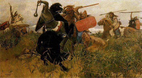 Fight of Scythians and Slavs by Viktor Vasnetsov, hand-painted oil painting reproduction