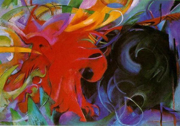 Fighting Forms by Franz Marc, hand-painted oil painting reproduction