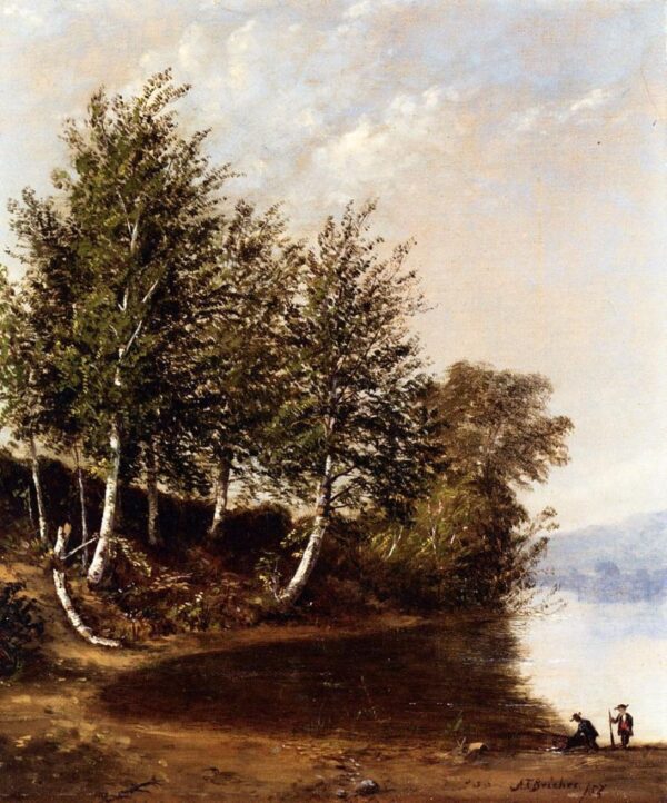 Figures in a Landscape by Alfred Thompson Bricher, hand-painted oil painting reproduction