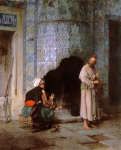 A Chat by the Fireside by Jean-Léon Gérôme, hand-painted oil painting reproduction