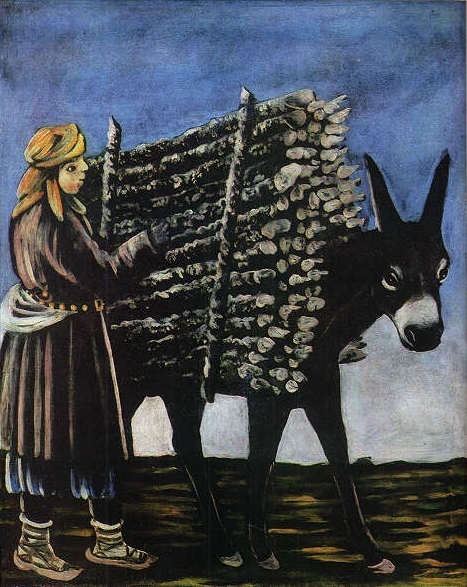 Firewood Seller by Niko Pirosmani, hand-painted oil reproduction
