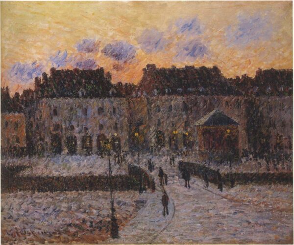 Fish Market at the Port of Dieppe II by Gustave Loiseau, hand-painted oil painting reproduction
