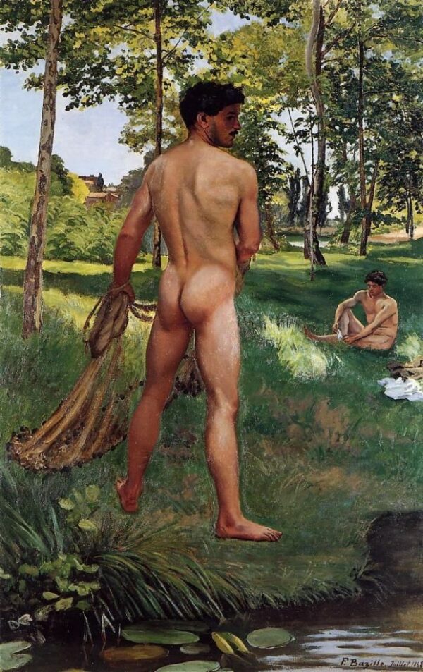 Fisherman with a Net by Jean Frédéric Bazille, hand-painted oil painting reproduction