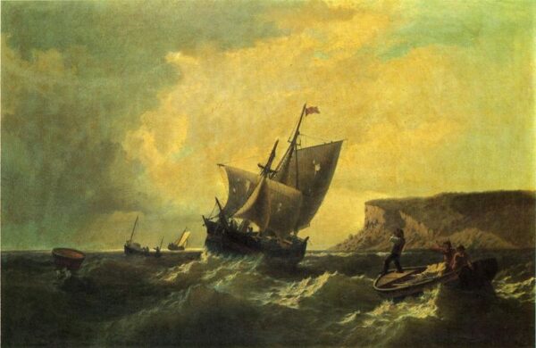 Fishermen in an Approaching Storm by William Bradford, hand-painted oil painting reproduction